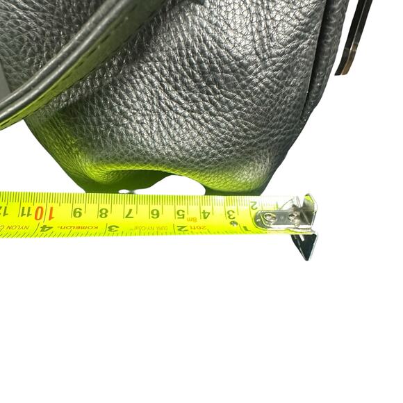 Caroll Black Leather Briefcase Laptop Work Bag with Shoulder Strap - Picture 7 of 11